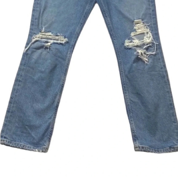 Agolde Riley High Rise Distressed Straight Leg Jeans Size 26 - Picture 5 of 10